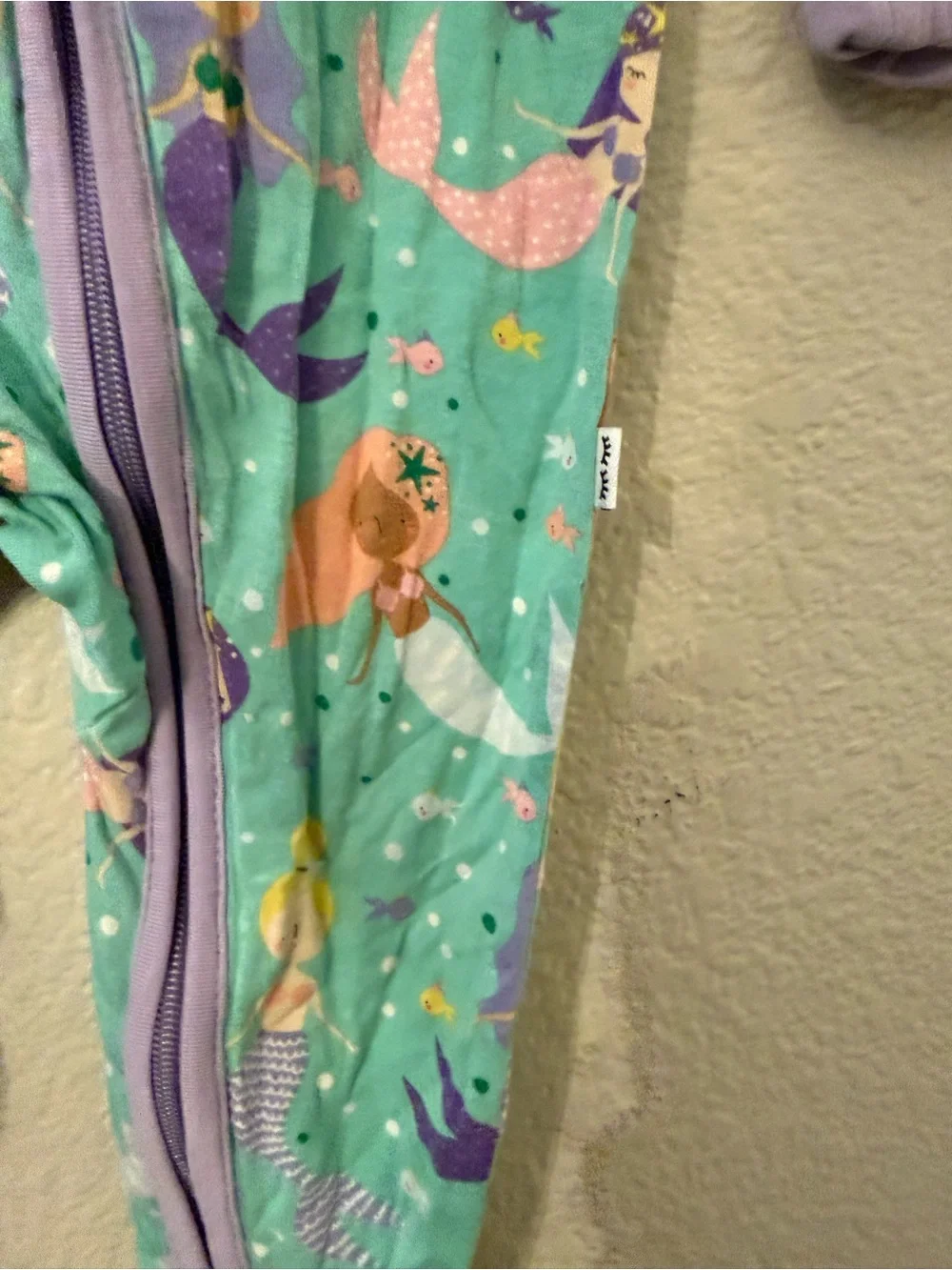 Little Sleepies Mint Green Mermaid Footie Pajamas with Lilac Trim
